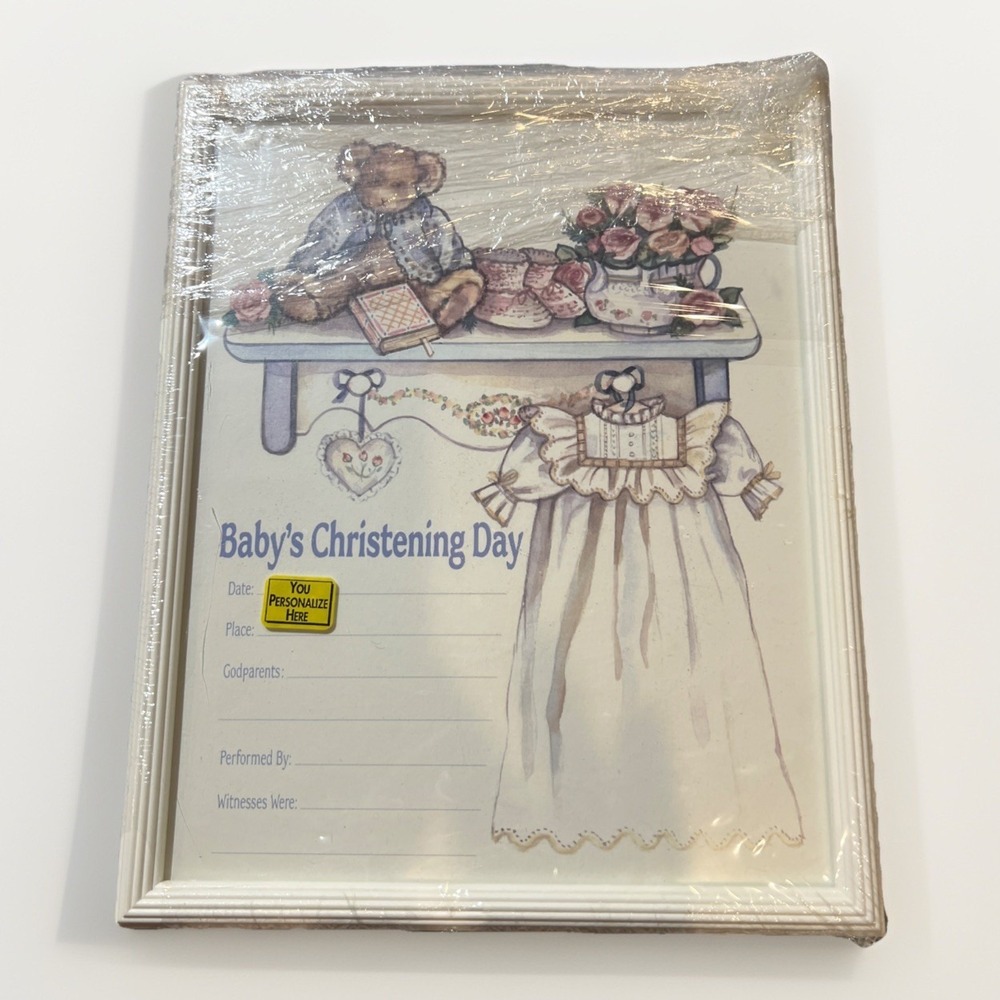 Personalize Christening Day Keepsake Frame 8x10 Vintage 1992‎ Figi Graphics New